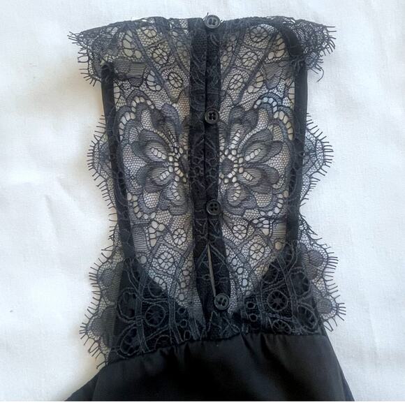 H&M Black Lace Racerback Halter Dress Size 4 - Picture 2 of 10